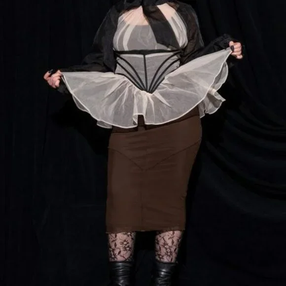 PLUS BLACK TIE PEPLUM BLOUSE ( BRAND NEW !!!!!! ) - Picture 7 of 8